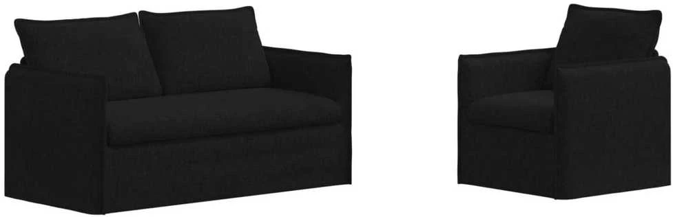 Sofa Sofos komplektas 2 vnt. Juoda Audinys
