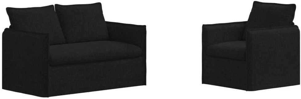 Sofa Sofos komplektas 2 vnt. Juoda Audinys