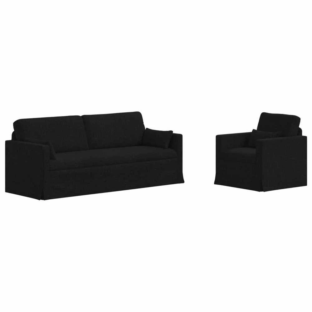 Sofa 2 pcs Juoda Metalas