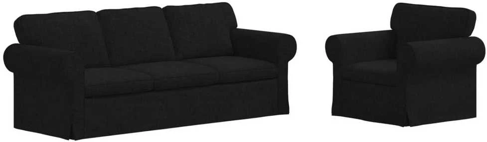 Sofa 2 pcs Juoda Metalas