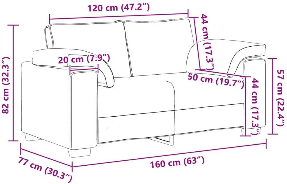 Sofa 2 vnt. Juodas audinys
