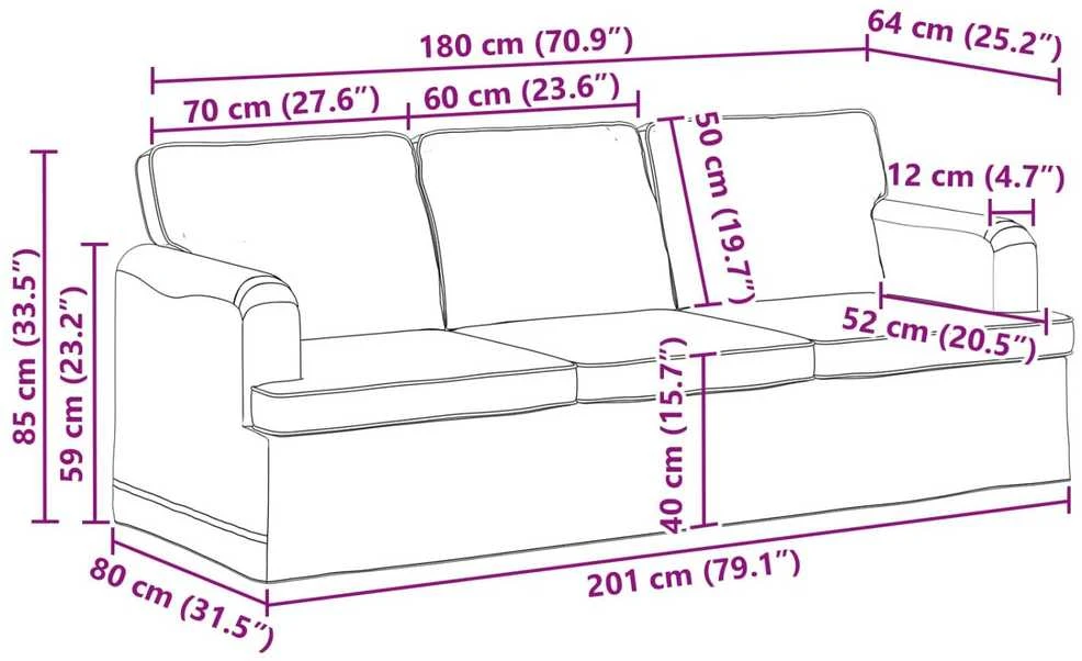 Sofa Sofos komplektas 2 vnt. Kreminė audinys