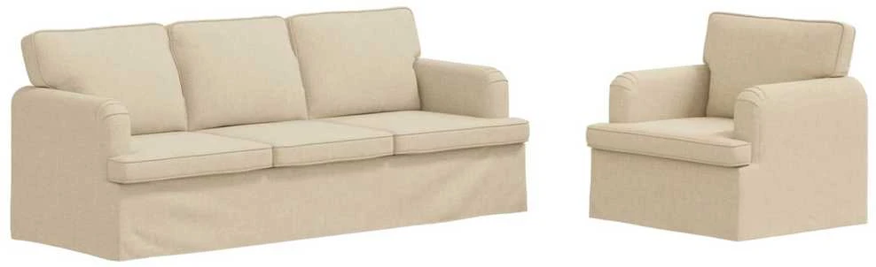 Sofa Sofos komplektas 2 vnt. Kreminė audinys