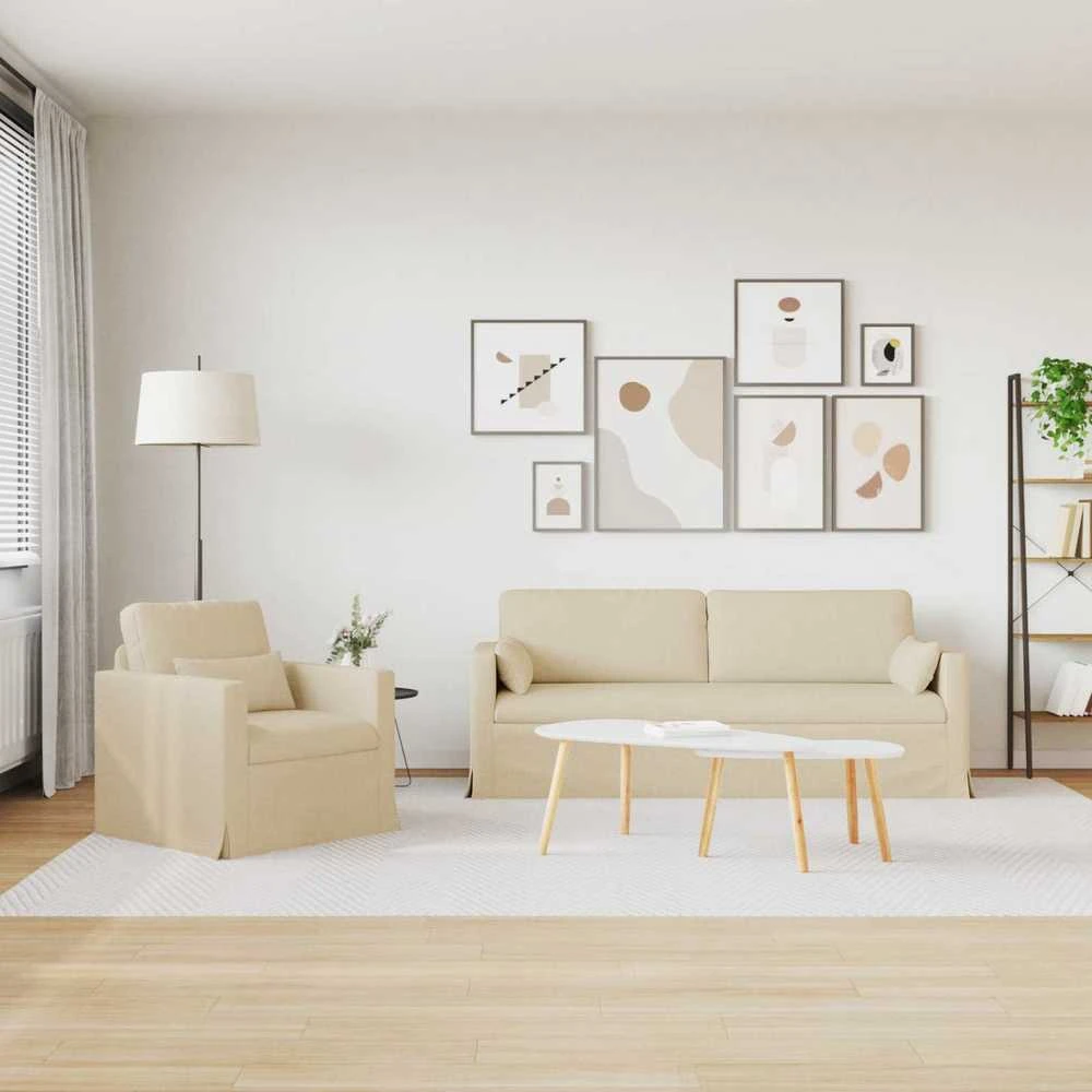 Sofa Sofos komplektas 2 vnt. Kreminė audinys