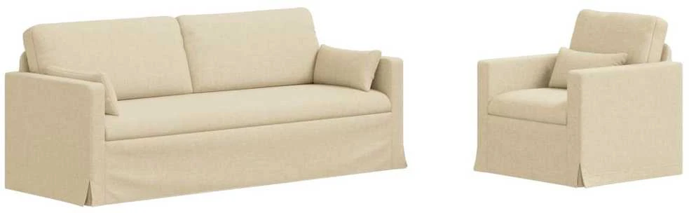 Sofa Sofos komplektas 2 vnt. Kreminė audinys