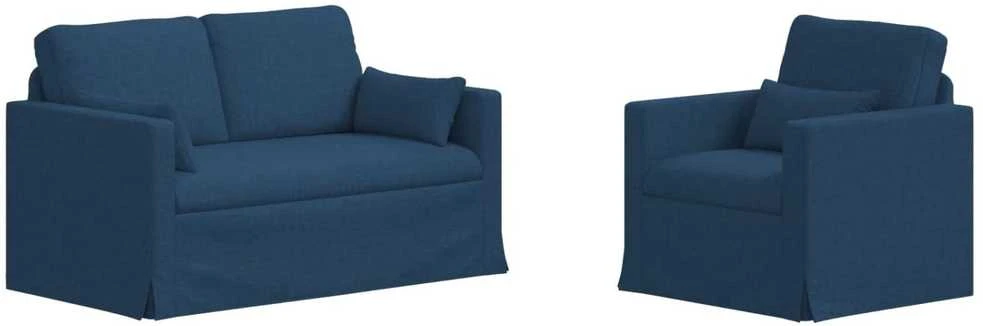 Sofa Sofos komplektas 2 vnt. Mėlyna audinys