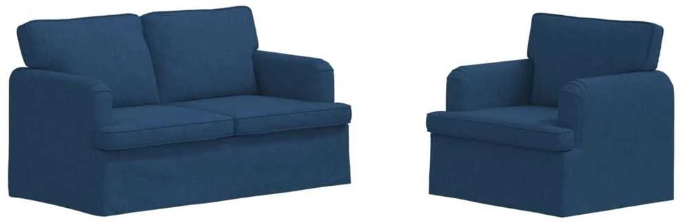 Sofa Sofos komplektas 2 vnt. Mėlyna audinys