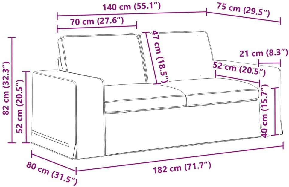 Sofa Sofos komplektas 2 vnt. Mėlyna audinys