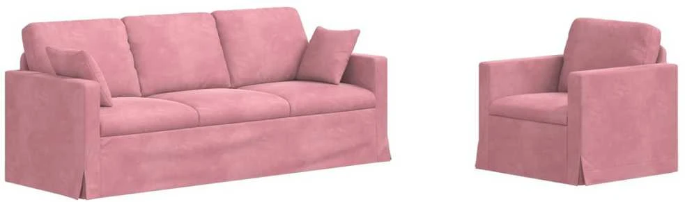 Sofa Sofos komplektas 2 vnt. Rožinė Aksomas