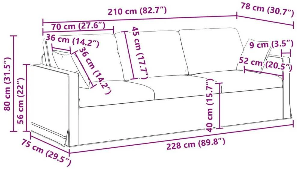Sofa Sofos komplektas 2 vnt. Rožinė Aksomas