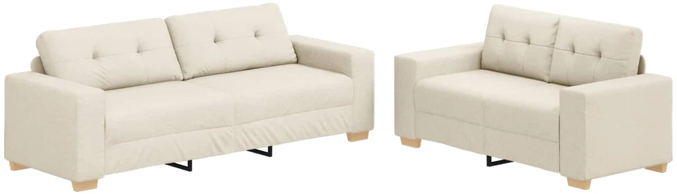 Sofa 2 vnt. Smėlio Lino mišinio audinys