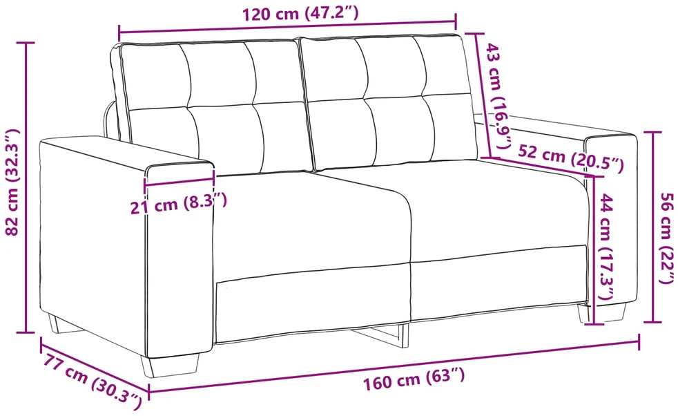 Sofa 2 vnt. Smėlio Lino mišinio audinys