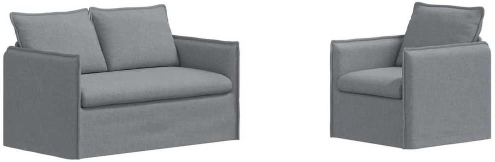 Sofa Sofos komplektas 2 vnt. Šviesiai pilka Audinys