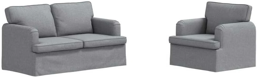 Sofa 2 pcs Šviesiai pilka Metalas