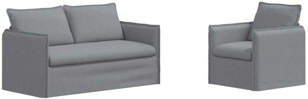Sofa Sofos komplektas 2 vnt. Šviesiai pilka Audinys