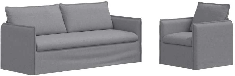 Sofa Sofos komplektas 2 vnt. Šviesiai pilka Audinys