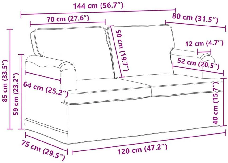 Sofa 2 pcs Tamsiai pilka Metalas