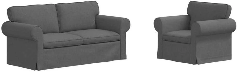 Sofa 2 pcs Tamsiai pilka Metalas
