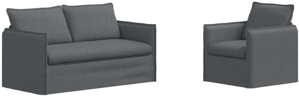 Sofa Sofos komplektas 2 vnt. Tamsiai pilka Audinys