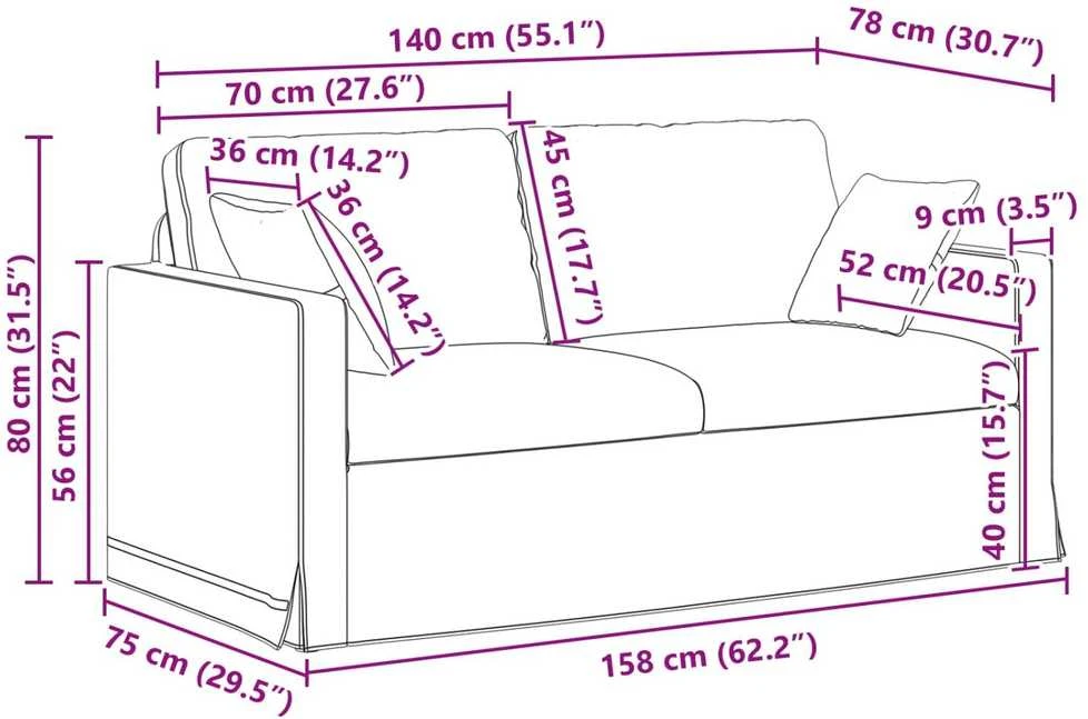 Sofa Sofos komplektas 2 vnt. Tamsiai žalia Aksomas