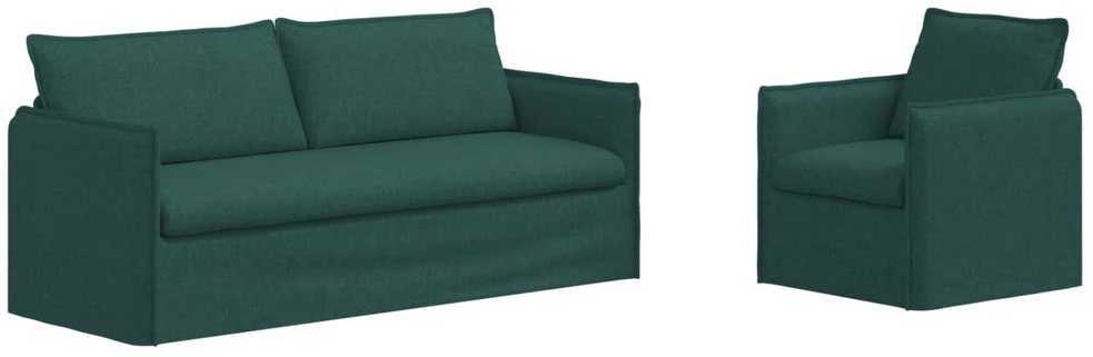 Sofa Sofos komplektas 2 vnt. Tamsiai žalia Audinys