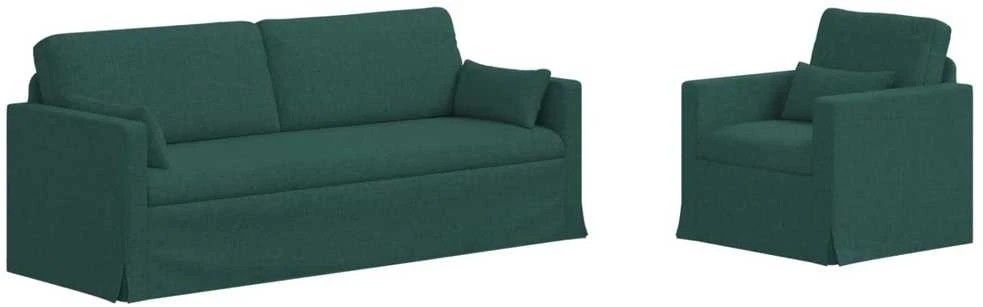 Sofa Sofos komplektas 2 vnt. Tamsiai žalia audinys