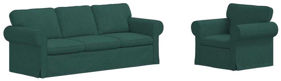Sofa Sofos komplektas 2 vnt. Tamsiai žalia audinys