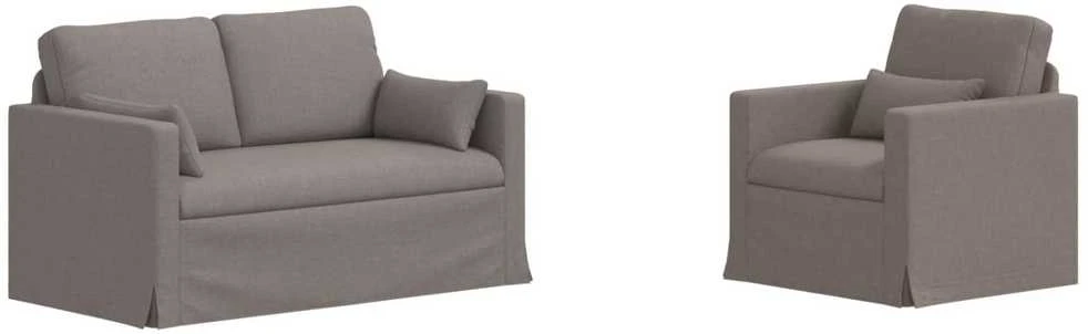 Sofa 2 pcs Taupe Metalas