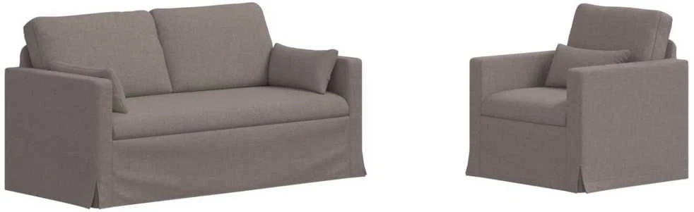 Sofa 2 pcs Taupe Metalas