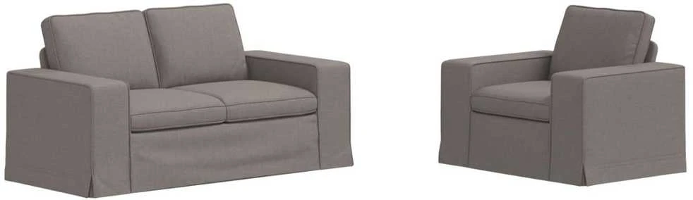 Sofa 2 pcs Taupe Metalas