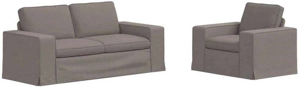 Sofa 2 pcs Taupe Metalas