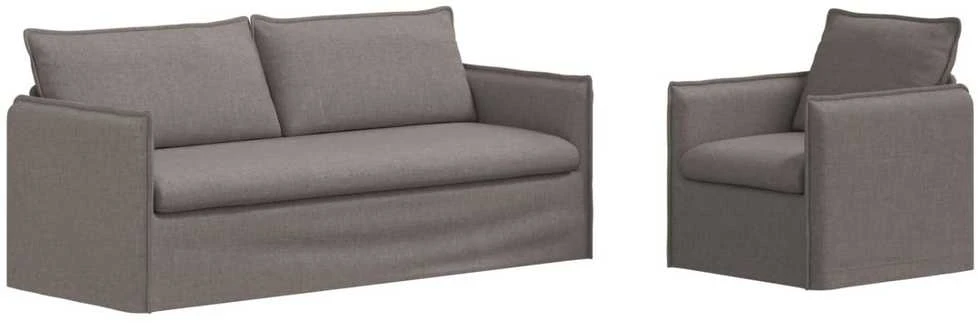 Sofa 2 pcs Taupe Metalas