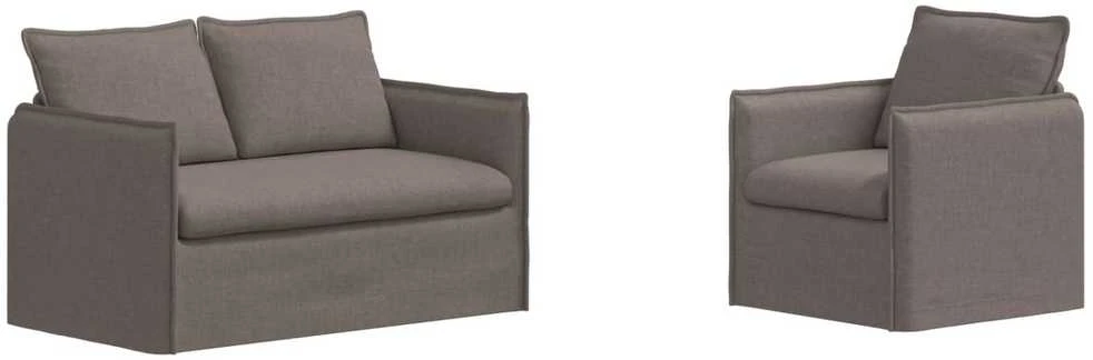Sofa 2 pcs Taupe Metalas