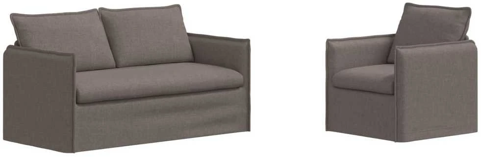 Sofa 2 pcs Taupe Metalas