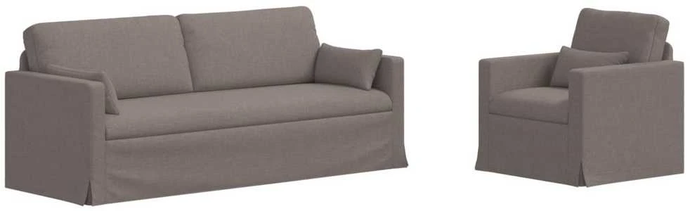 Sofa 2 pcs Taupe Metalas