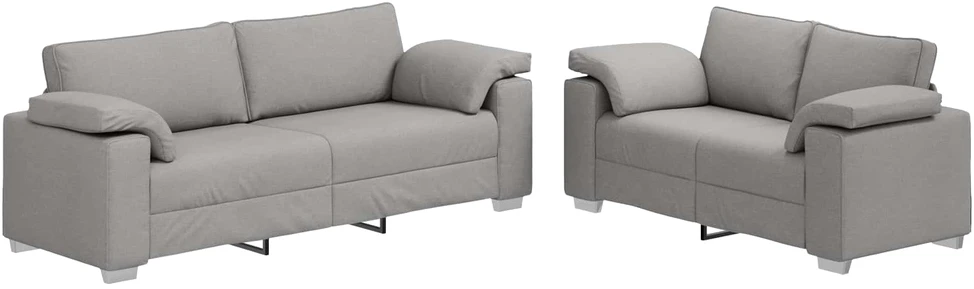 Sofa 2 vnt. Debesų pilka audinys