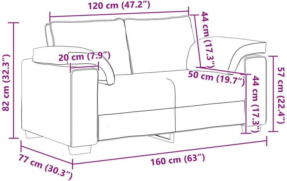 Sofa 2 vnt. Juodas audinys