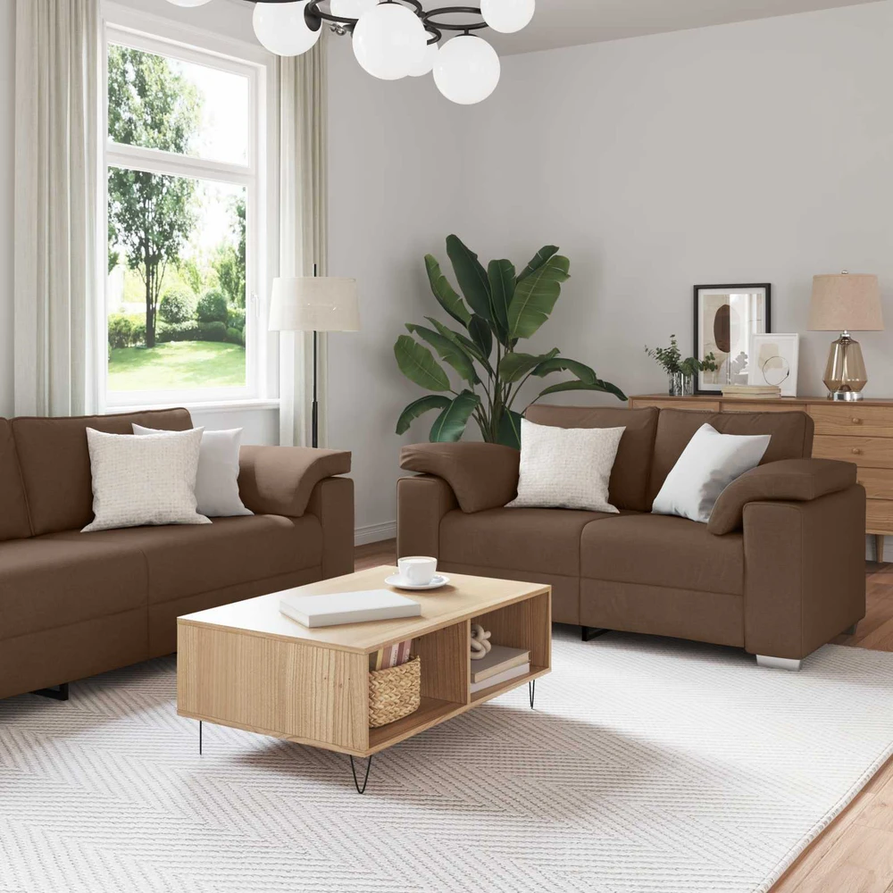 Sofa 2 vnt. Ruda audinys