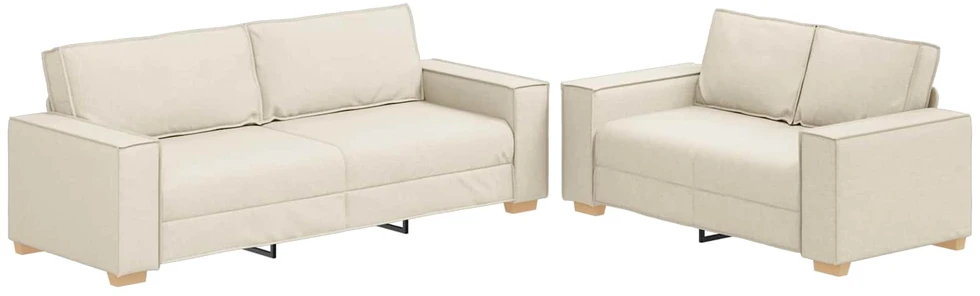 Sofa 2 vnt. Smėlio Lino mišinio audinys