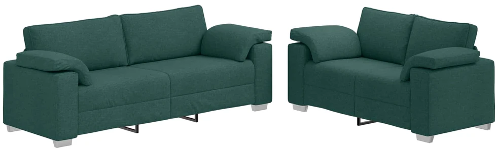 Sofa 2 vnt. Tamsiai žalia audinys