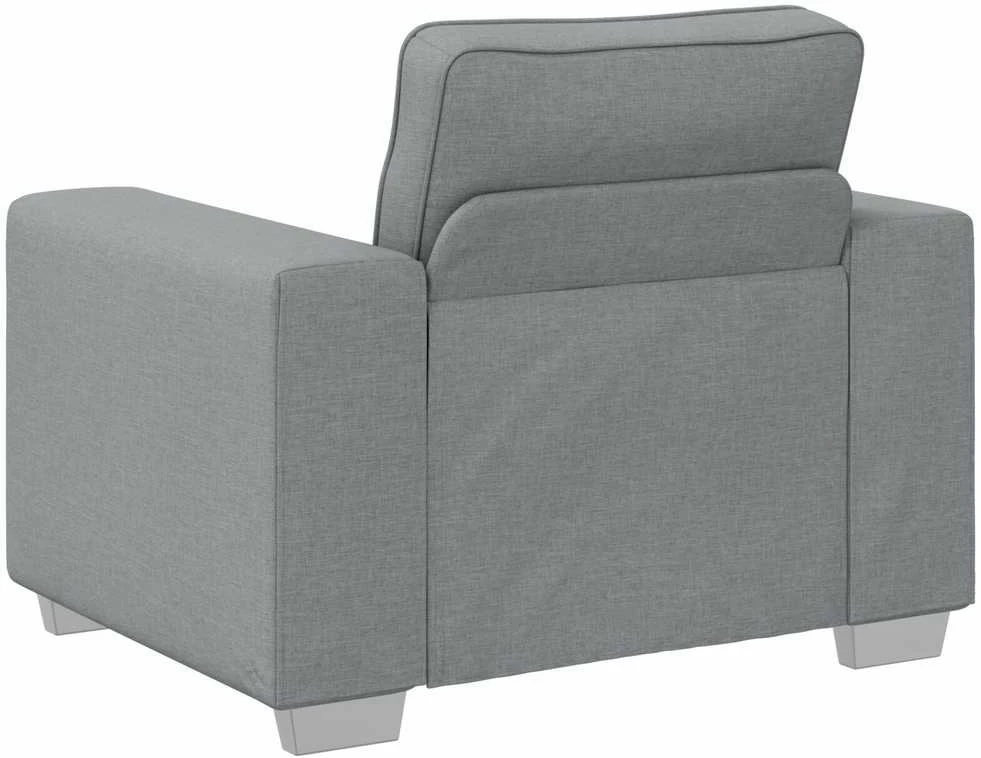 Sofa 3 vnt. Šviesiai pilka Lino mišinio audinys
