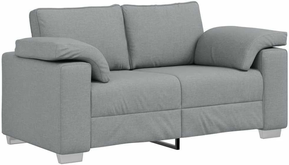 Sofa 3 vnt. Šviesiai pilka Lino mišinio audinys