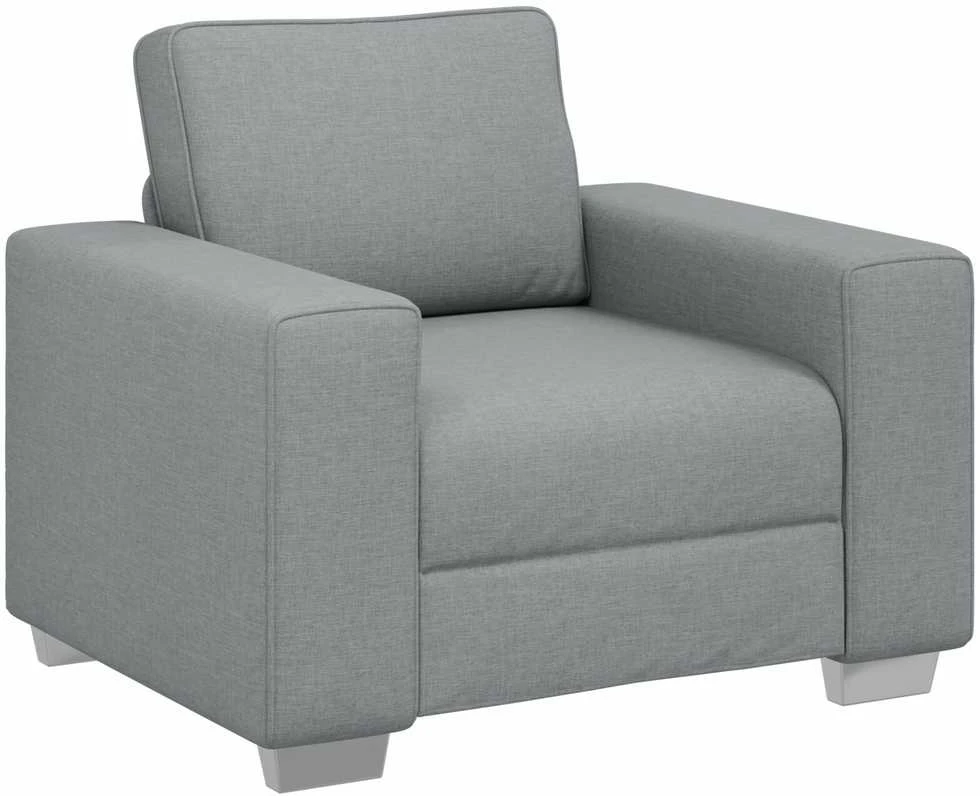 Sofa 3 vnt. Šviesiai pilka Lino mišinio audinys
