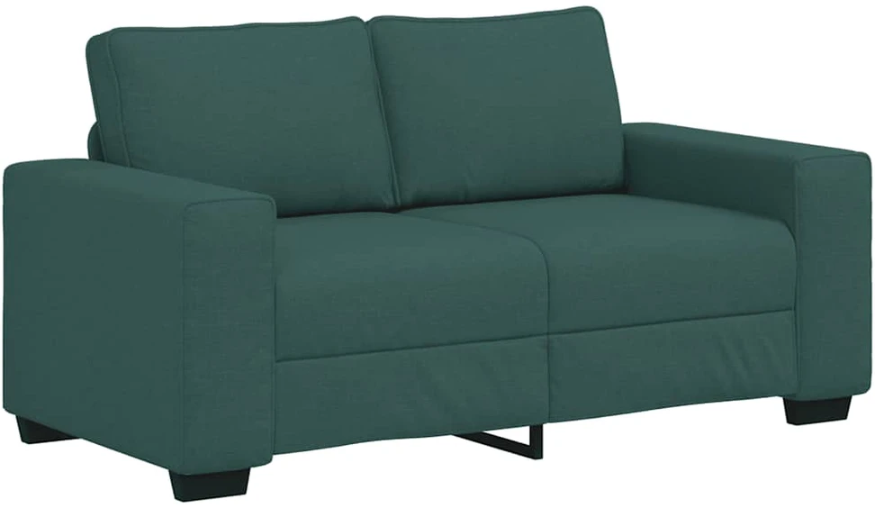 Sofa 3 dalių sofos komplektas su pagalvėlėmis, tamsiai žalias audinys