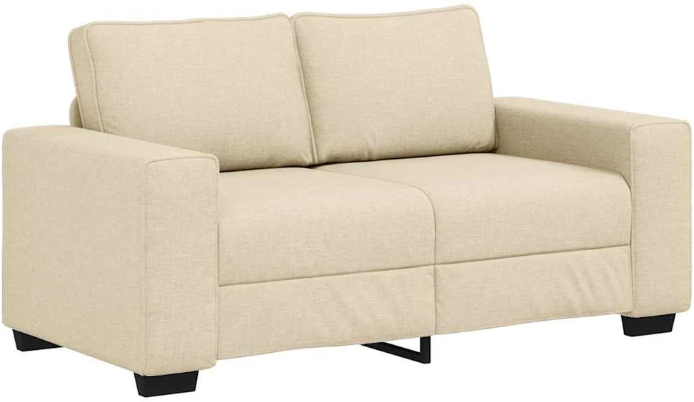 Sofa 3 dalių sofos komplektas su pagalvėlėmis, kreminės spalvos audinys