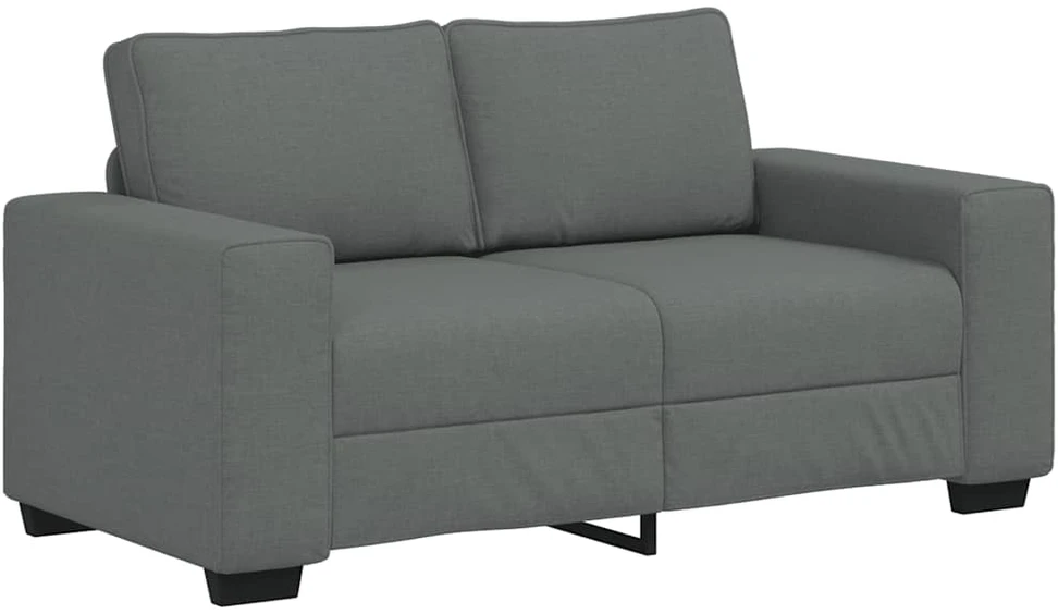 Sofa 3 dalių sofos komplektas su pagalvėlėmis, tamsiai pilkas audinys