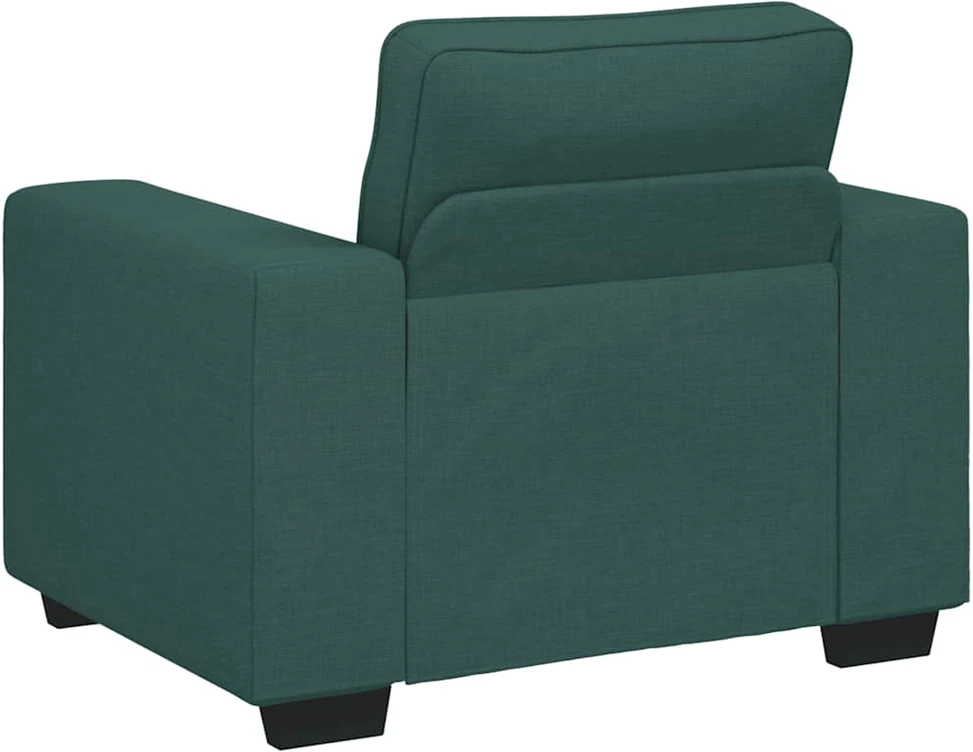 Sofa 3 dalių sofos komplektas su pagalvėlėmis, tamsiai žalias audinys