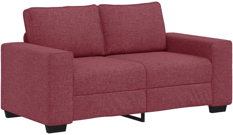 Sofa 3 dalių sofos komplektas su pagalvėlėmis, vyno raudonumo audinys
