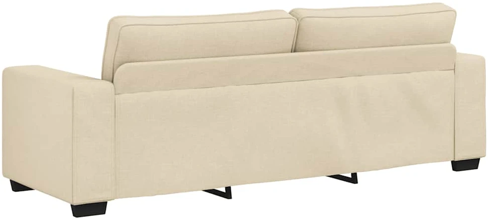 Sofa 3 dalių sofos komplektas su pagalvėlėmis, kreminės spalvos audinys