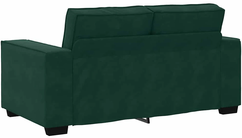 Sofa 3 dalių sofos komplektas su pagalvėlėmis, tamsiai žalias, aksomas